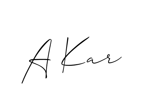 Use a signature maker to create a handwritten signature online. With this signature software, you can design (Allison_Script) your own signature for name A Kar. A Kar signature style 2 images and pictures png