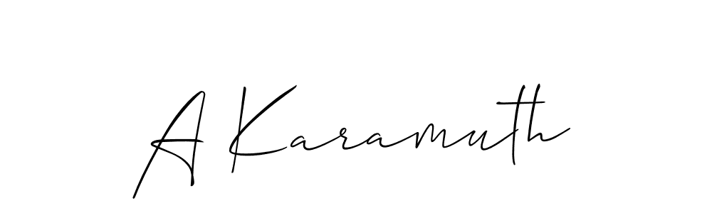 Best and Professional Signature Style for A Karamuth. Allison_Script Best Signature Style Collection. A Karamuth signature style 2 images and pictures png