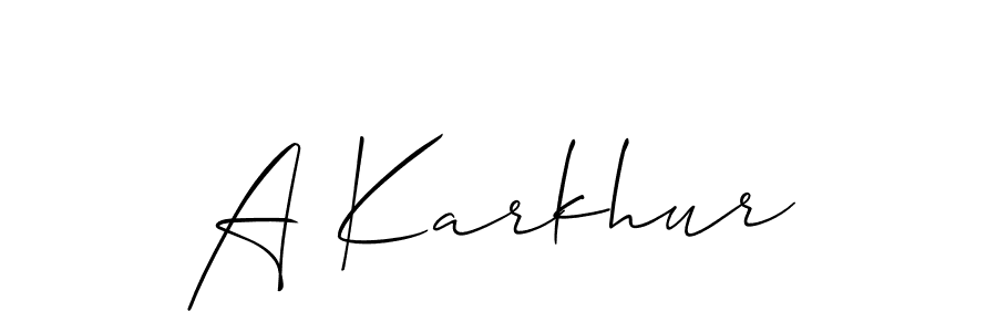 Best and Professional Signature Style for A Karkhur. Allison_Script Best Signature Style Collection. A Karkhur signature style 2 images and pictures png