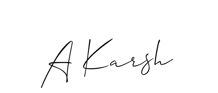 Once you've used our free online signature maker to create your best signature Allison_Script style, it's time to enjoy all of the benefits that A Karsh name signing documents. A Karsh signature style 2 images and pictures png