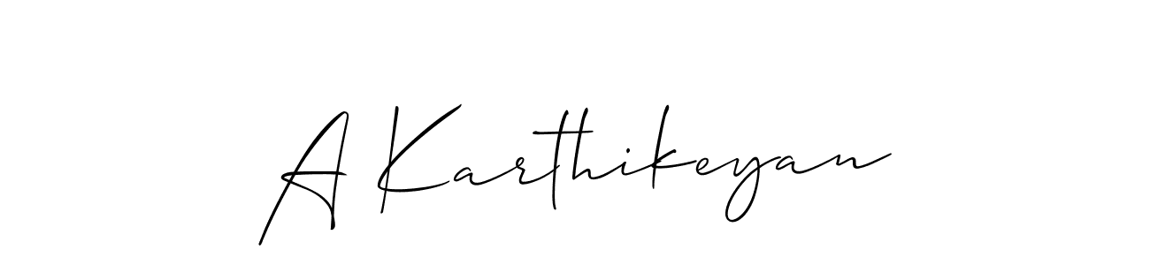 How to make A Karthikeyan signature? Allison_Script is a professional autograph style. Create handwritten signature for A Karthikeyan name. A Karthikeyan signature style 2 images and pictures png