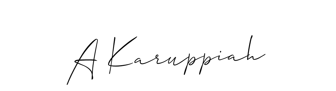 Create a beautiful signature design for name A Karuppiah. With this signature (Allison_Script) fonts, you can make a handwritten signature for free. A Karuppiah signature style 2 images and pictures png