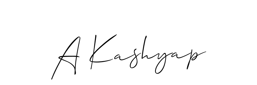 Make a beautiful signature design for name A Kashyap. With this signature (Allison_Script) style, you can create a handwritten signature for free. A Kashyap signature style 2 images and pictures png