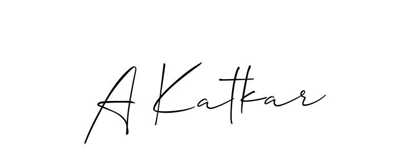 How to make A Katkar name signature. Use Allison_Script style for creating short signs online. This is the latest handwritten sign. A Katkar signature style 2 images and pictures png