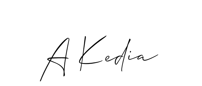 Create a beautiful signature design for name A Kedia. With this signature (Allison_Script) fonts, you can make a handwritten signature for free. A Kedia signature style 2 images and pictures png