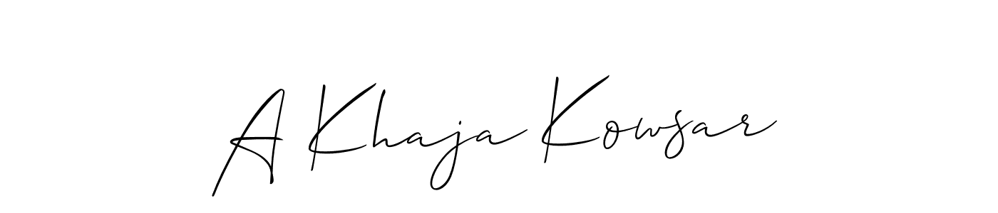 Also we have A Khaja Kowsar name is the best signature style. Create professional handwritten signature collection using Allison_Script autograph style. A Khaja Kowsar signature style 2 images and pictures png