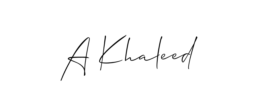 How to Draw A Khaleed signature style? Allison_Script is a latest design signature styles for name A Khaleed. A Khaleed signature style 2 images and pictures png
