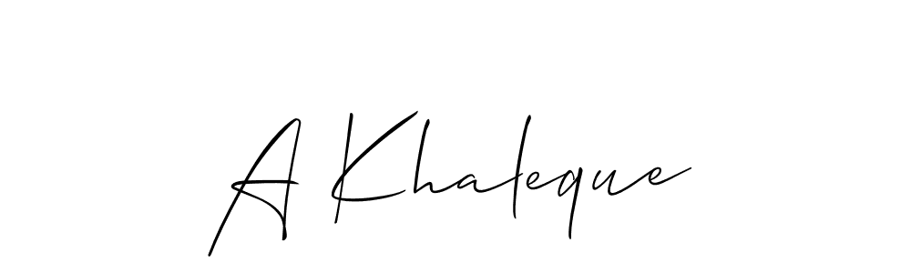 The best way (Allison_Script) to make a short signature is to pick only two or three words in your name. The name A Khaleque include a total of six letters. For converting this name. A Khaleque signature style 2 images and pictures png