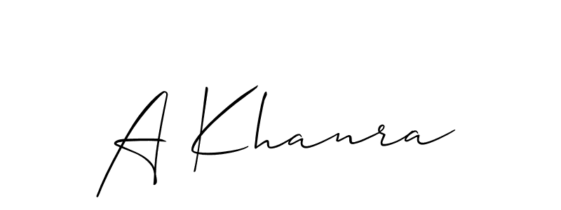 Similarly Allison_Script is the best handwritten signature design. Signature creator online .You can use it as an online autograph creator for name A Khanra. A Khanra signature style 2 images and pictures png