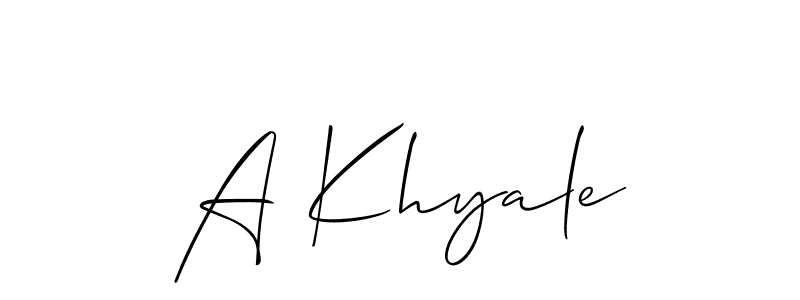 if you are searching for the best signature style for your name A Khyale. so please give up your signature search. here we have designed multiple signature styles  using Allison_Script. A Khyale signature style 2 images and pictures png