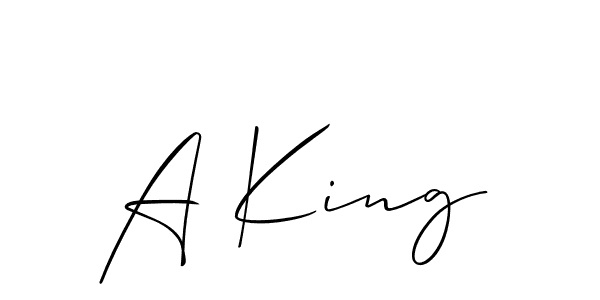 Similarly Allison_Script is the best handwritten signature design. Signature creator online .You can use it as an online autograph creator for name A King. A King signature style 2 images and pictures png