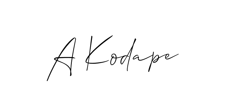 How to make A Kodape signature? Allison_Script is a professional autograph style. Create handwritten signature for A Kodape name. A Kodape signature style 2 images and pictures png