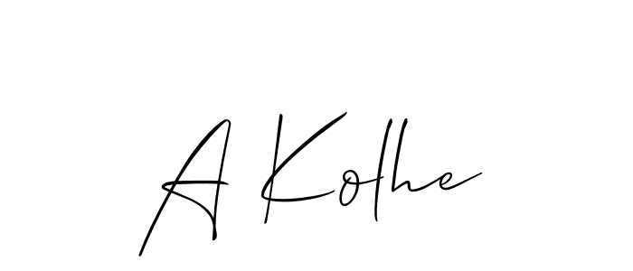 Also You can easily find your signature by using the search form. We will create A Kolhe name handwritten signature images for you free of cost using Allison_Script sign style. A Kolhe signature style 2 images and pictures png