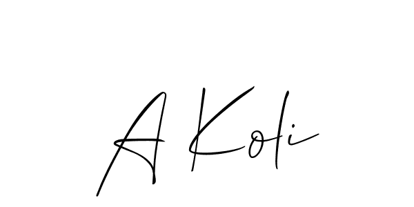 How to make A Koli name signature. Use Allison_Script style for creating short signs online. This is the latest handwritten sign. A Koli signature style 2 images and pictures png