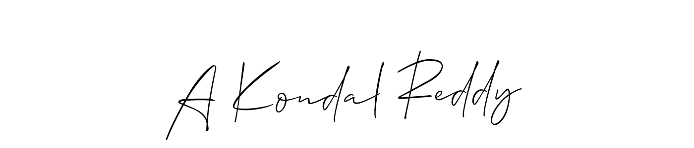Allison_Script is a professional signature style that is perfect for those who want to add a touch of class to their signature. It is also a great choice for those who want to make their signature more unique. Get A Kondal Reddy name to fancy signature for free. A Kondal Reddy signature style 2 images and pictures png