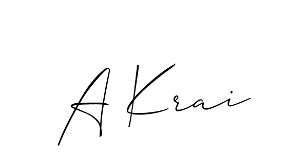 This is the best signature style for the A Krai name. Also you like these signature font (Allison_Script). Mix name signature. A Krai signature style 2 images and pictures png