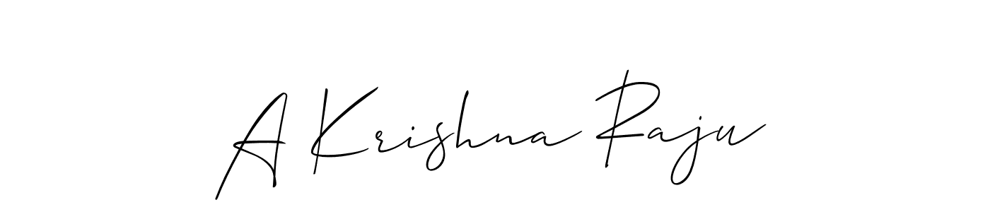 The best way (Allison_Script) to make a short signature is to pick only two or three words in your name. The name A Krishna Raju include a total of six letters. For converting this name. A Krishna Raju signature style 2 images and pictures png