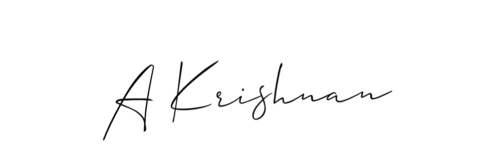 You should practise on your own different ways (Allison_Script) to write your name (A Krishnan) in signature. don't let someone else do it for you. A Krishnan signature style 2 images and pictures png