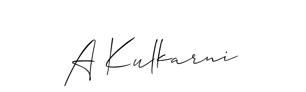 Create a beautiful signature design for name A Kulkarni. With this signature (Allison_Script) fonts, you can make a handwritten signature for free. A Kulkarni signature style 2 images and pictures png