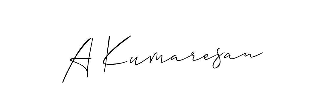 Make a beautiful signature design for name A Kumaresan. With this signature (Allison_Script) style, you can create a handwritten signature for free. A Kumaresan signature style 2 images and pictures png