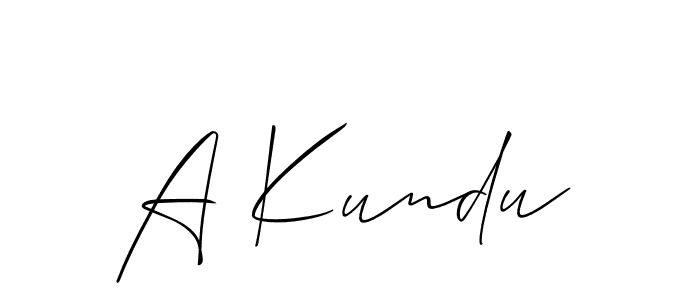 How to Draw A Kundu signature style? Allison_Script is a latest design signature styles for name A Kundu. A Kundu signature style 2 images and pictures png