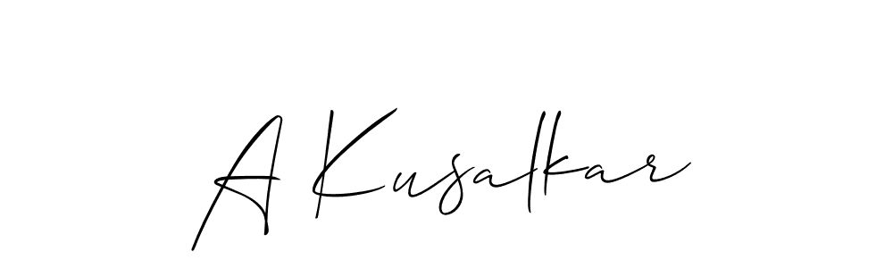 Also You can easily find your signature by using the search form. We will create A Kusalkar name handwritten signature images for you free of cost using Allison_Script sign style. A Kusalkar signature style 2 images and pictures png