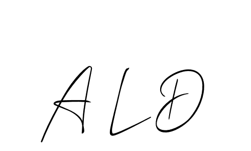 Allison_Script is a professional signature style that is perfect for those who want to add a touch of class to their signature. It is also a great choice for those who want to make their signature more unique. Get A L D name to fancy signature for free. A L D signature style 2 images and pictures png