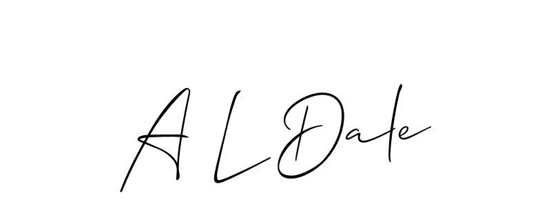 Make a beautiful signature design for name A L Dale. With this signature (Allison_Script) style, you can create a handwritten signature for free. A L Dale signature style 2 images and pictures png