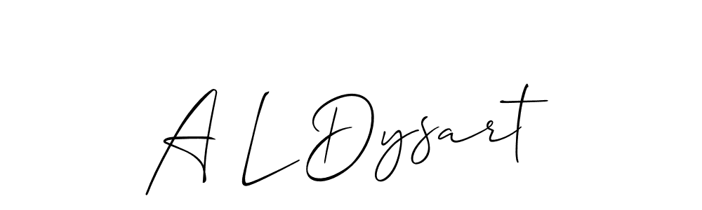 Create a beautiful signature design for name A L Dysart. With this signature (Allison_Script) fonts, you can make a handwritten signature for free. A L Dysart signature style 2 images and pictures png