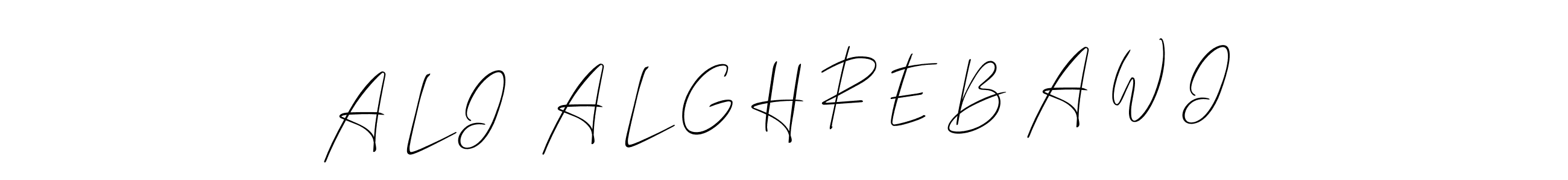 A L I  A L G H R E B A W I stylish signature style. Best Handwritten Sign (Allison_Script) for my name. Handwritten Signature Collection Ideas for my name A L I  A L G H R E B A W I. A L I  A L G H R E B A W I signature style 2 images and pictures png