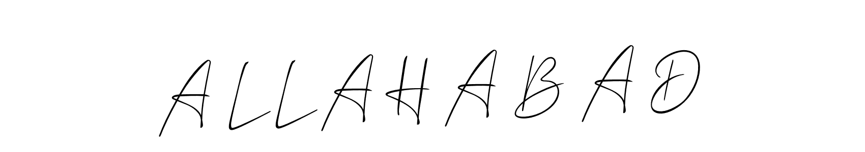 Make a beautiful signature design for name A L L A H A B A D. Use this online signature maker to create a handwritten signature for free. A L L A H A B A D signature style 2 images and pictures png