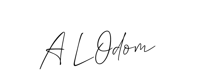 The best way (Allison_Script) to make a short signature is to pick only two or three words in your name. The name A L Odom include a total of six letters. For converting this name. A L Odom signature style 2 images and pictures png