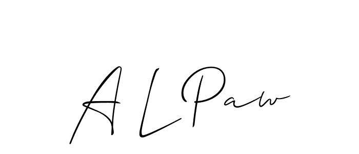Best and Professional Signature Style for A L Paw. Allison_Script Best Signature Style Collection. A L Paw signature style 2 images and pictures png