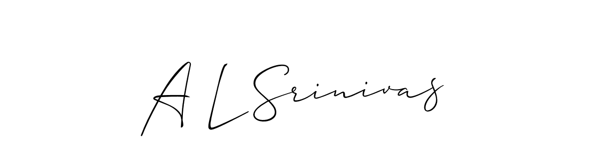 The best way (Allison_Script) to make a short signature is to pick only two or three words in your name. The name A L Srinivas include a total of six letters. For converting this name. A L Srinivas signature style 2 images and pictures png