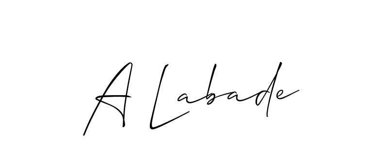 if you are searching for the best signature style for your name A Labade. so please give up your signature search. here we have designed multiple signature styles  using Allison_Script. A Labade signature style 2 images and pictures png