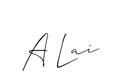 Create a beautiful signature design for name A Lai. With this signature (Allison_Script) fonts, you can make a handwritten signature for free. A Lai signature style 2 images and pictures png