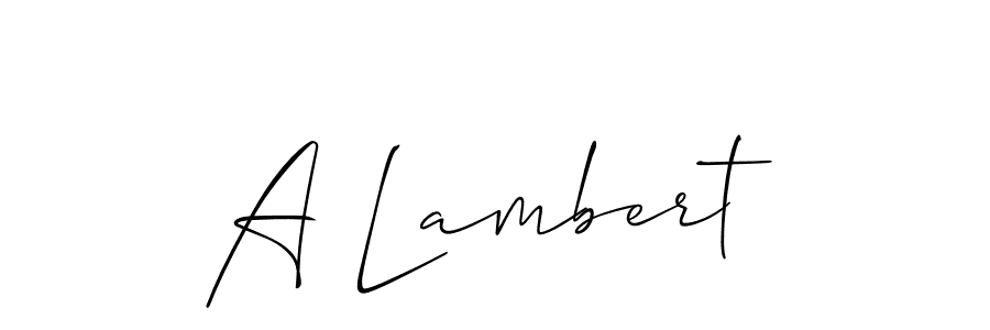 How to make A Lambert signature? Allison_Script is a professional autograph style. Create handwritten signature for A Lambert name. A Lambert signature style 2 images and pictures png