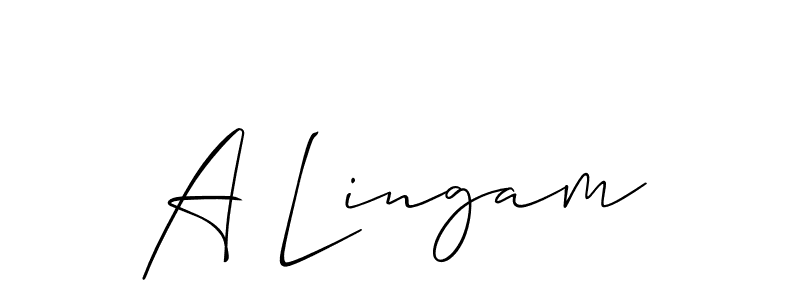 Also You can easily find your signature by using the search form. We will create A Lingam name handwritten signature images for you free of cost using Allison_Script sign style. A Lingam signature style 2 images and pictures png