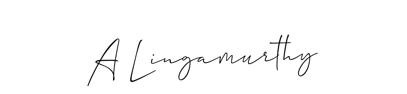 Also we have A Lingamurthy name is the best signature style. Create professional handwritten signature collection using Allison_Script autograph style. A Lingamurthy signature style 2 images and pictures png