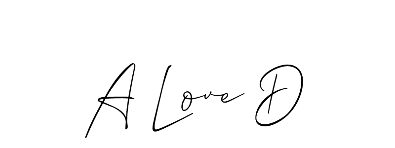 Similarly Allison_Script is the best handwritten signature design. Signature creator online .You can use it as an online autograph creator for name A Love D. A Love D signature style 2 images and pictures png