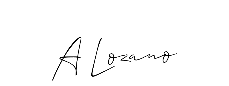 Use a signature maker to create a handwritten signature online. With this signature software, you can design (Allison_Script) your own signature for name A Lozano. A Lozano signature style 2 images and pictures png