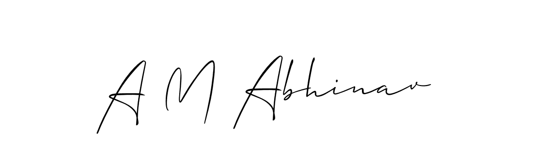 Design your own signature with our free online signature maker. With this signature software, you can create a handwritten (Allison_Script) signature for name A M Abhinav. A M Abhinav signature style 2 images and pictures png