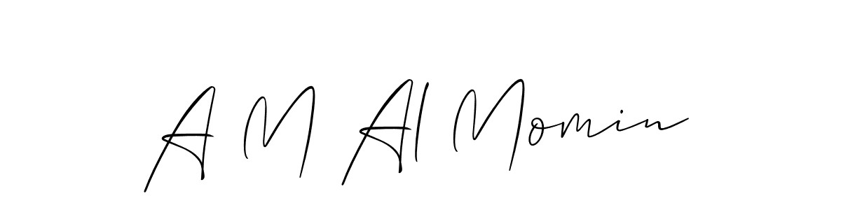 Also we have A M Al Momin name is the best signature style. Create professional handwritten signature collection using Allison_Script autograph style. A M Al Momin signature style 2 images and pictures png