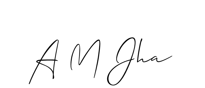 How to make A M Jha name signature. Use Allison_Script style for creating short signs online. This is the latest handwritten sign. A M Jha signature style 2 images and pictures png