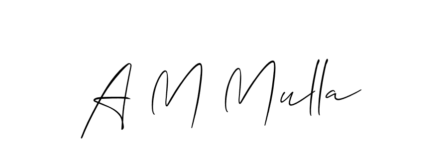 You should practise on your own different ways (Allison_Script) to write your name (A M Mulla) in signature. don't let someone else do it for you. A M Mulla signature style 2 images and pictures png