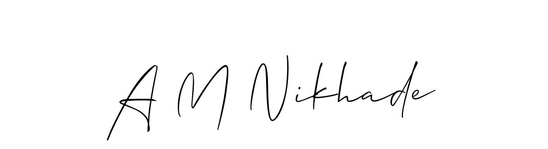 How to make A M Nikhade signature? Allison_Script is a professional autograph style. Create handwritten signature for A M Nikhade name. A M Nikhade signature style 2 images and pictures png