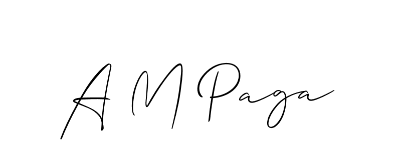 You should practise on your own different ways (Allison_Script) to write your name (A M Paga) in signature. don't let someone else do it for you. A M Paga signature style 2 images and pictures png