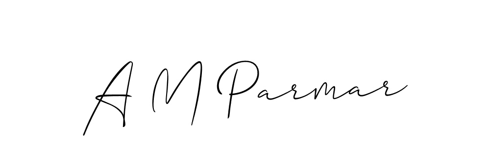 if you are searching for the best signature style for your name A M Parmar. so please give up your signature search. here we have designed multiple signature styles  using Allison_Script. A M Parmar signature style 2 images and pictures png