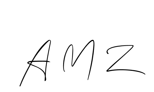 Create a beautiful signature design for name A M Z. With this signature (Allison_Script) fonts, you can make a handwritten signature for free. A M Z signature style 2 images and pictures png