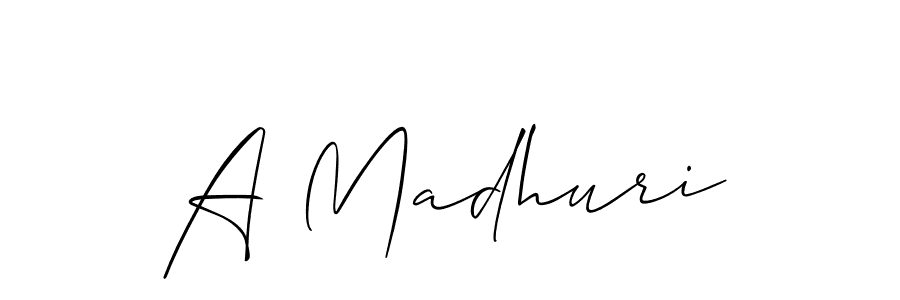 How to make A Madhuri signature? Allison_Script is a professional autograph style. Create handwritten signature for A Madhuri name. A Madhuri signature style 2 images and pictures png